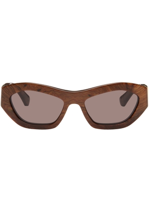 Bottega Veneta Brown Hexagonal Sunglasses