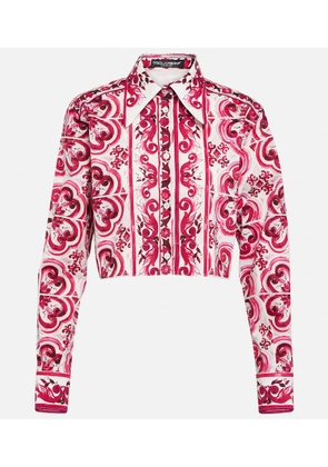 Dolce&Gabbana Majolica printed cropped cotton shirt