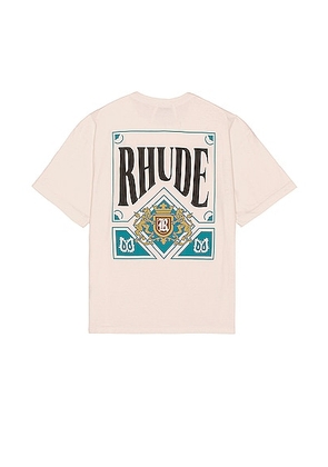 Rhude Card Tee in Vintage White - Ivory. Size L (also in M, S, XL).