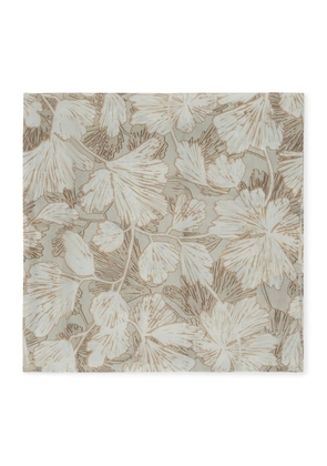 Brunello Cucinelli Pongée Silk Floral Print Foulard