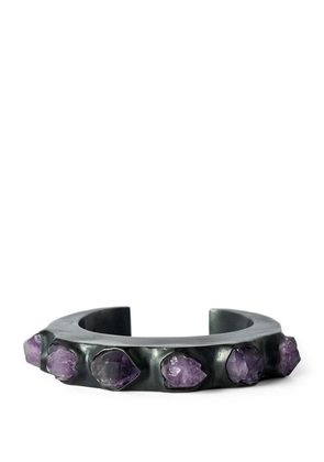 Parts Of Four Oxidised Silver-Plated Brass And Amethyst Crescent Bracelet