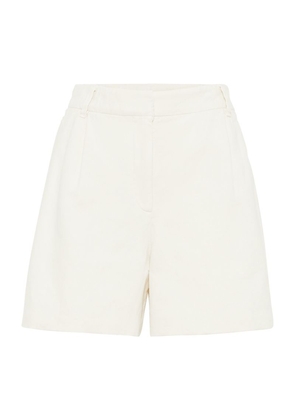 Brunello Cucinelli Cotton-Linen Pleated Shorts