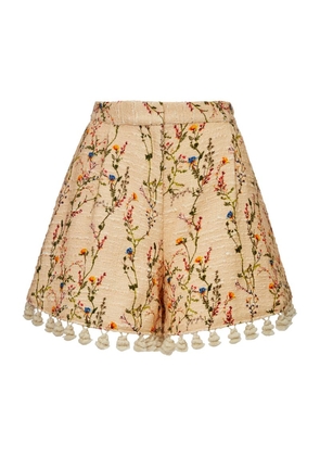 La Doublej Cotton-Blend Floral Playa Shorts