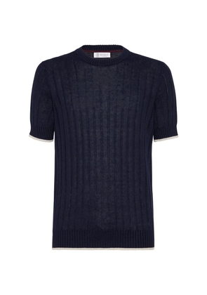 Brunello Cucinelli Linen-Cotton Ribbed Sweater