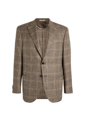 Corneliani Wool-Silk Blend Check Suit Jacket