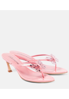 Blumarine Butterfly 55 leather thong sandals