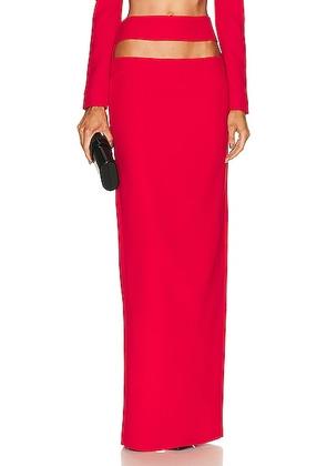 MONOT Cutout Long Pencil Skirt in Red - Red. Size 36 (also in 44).