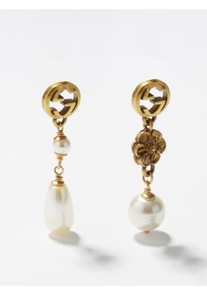 Gucci - GG Faux-pearl Mismatched Earrings - Womens - Pearl
