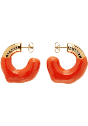 SUNNEI SSENSE Exclusive Gold & Orange Small Rubberized Earrings