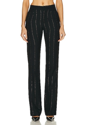 Alessandra Rich Lurex Pinstripe Trousers in Black &Gold - Black. Size 40 (also in ).