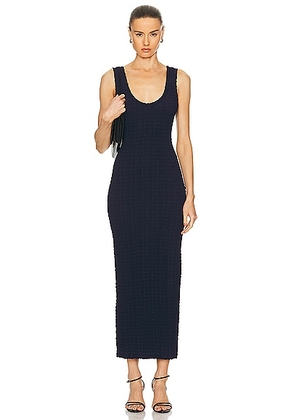Enza Costa Puckered Tank Dress in Evening Blue - Navy. Size L (also in M, S, XS).