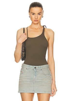 Andreadamo Ribbed Jersey Tank Top in Amazonia - Olive. Size L/XL (also in S/M).