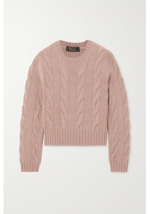 Loro Piana - Cropped Cable-knit Cashmere Sweater - Brown - IT36,IT38,IT40,IT42,IT44,IT46,IT48