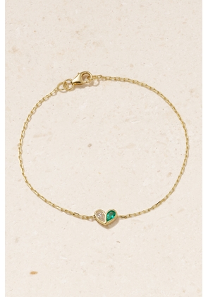 Gemella - Mini Sweetheart 18-karat Gold, Diamond And Emerald Bracelet - One size