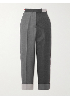 Thom Browne - Color-block Piped Straight-leg Wool Pants - Gray - IT36,IT38,IT40,IT42,IT44,IT46