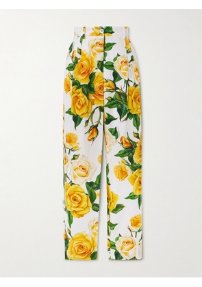 Dolce & Gabbana - Floral-print Cotton-poplin Straight-leg Pants - Yellow - IT36,IT38,IT40,IT42,IT44,IT46,IT48,IT50
