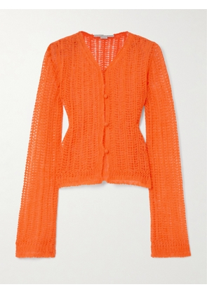 Stella McCartney - + Net Sustain Open-knit Alpaca-blend Cardigan - Orange - xx small,x small,small,medium,large,x large