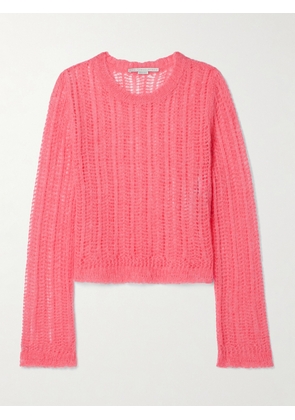 Stella McCartney - + Net Sustain Open-knit Brushed Alpaca-blend Sweater - Pink - xx small,x small,small,medium,large,x large