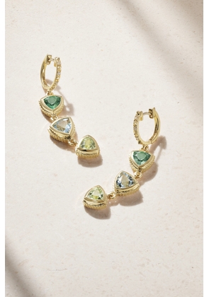 Marlo Laz - Trillion 14-karat Gold Multistone Earrings - One size