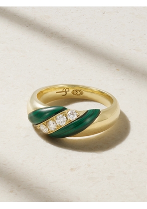 Jenna Blake - 70s 18-karat Gold Malachite And Diamond Ring - Green - 6,7
