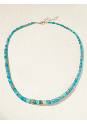 Jenna Blake - 18-karat Gold, Turquoise And Diamond Necklace - Blue - One size