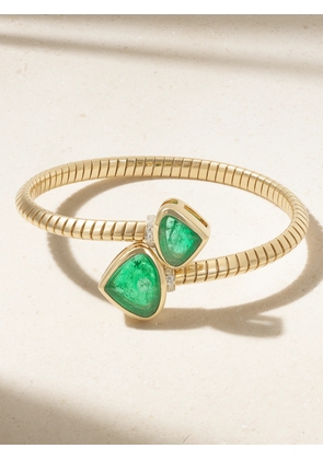 Marina B - Trisolina Muzo 18-karat Gold, Emerald And Diamond Bangle - Green - M