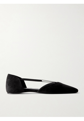 TOTEME - + Net Sustain The T-strap Suede Point-toe Flats - Black - IT35,IT36,IT37,IT38,IT39,IT40,IT41,IT42