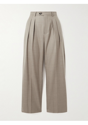Loro Piana - Pleated Wool Wide-leg Pants - Gray - IT36,IT38,IT40,IT42,IT44,IT46,IT48