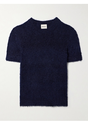 KHAITE - Luphia Brushed Silk And Cashmere-blend T-shirt - Blue - x small,small,medium,large,x large