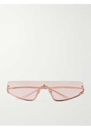 Gucci Eyewear - Rimless Rectangle-frame Rose Gold-tone Sunglasses - One size