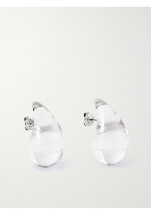 Bottega Veneta - Resin And Sterling Silver Earrings - Neutrals - One size