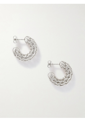 Bottega Veneta - Crochet Silver Hoop Earrings - One size