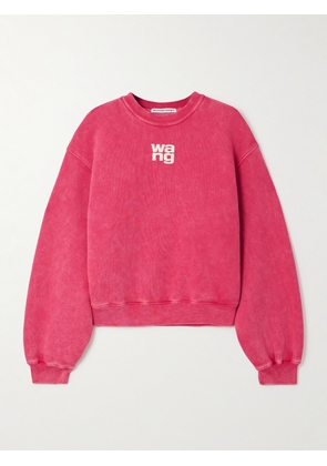 alexanderwang.t - Printed Cotton-blend Jersey Sweatshirt - Pink - xx small,x small,small,medium,large