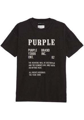 Purple Brand logo-embroidered cotton T-shirt - Black