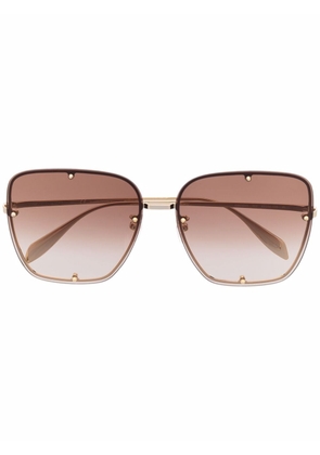 Alexander McQueen Eyewear square frame sunglasses - Gold