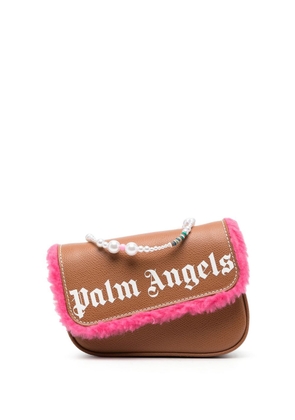Palm Angels logo-print shoulder bag - Brown