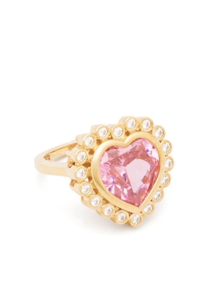 NUMBERING Heart gold-plated ring