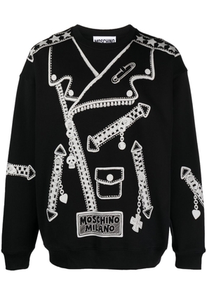 Moschino graphic-print cotton sweatshirt - Black