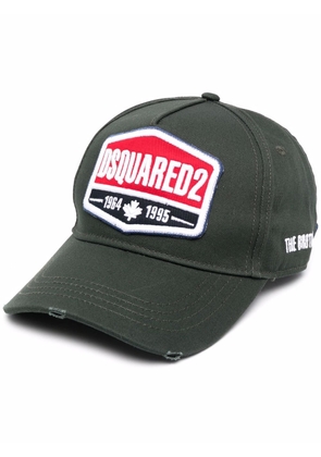Dsquared2 embroidered logo distressed cap - Green