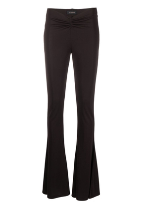THE ANDAMANE ruched low-rise flared trousers - Brown
