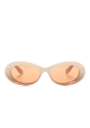 Gucci Eyewear WW Thickness oval-frame sunglasses - Neutrals