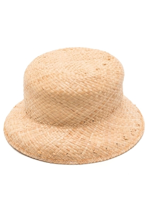 Osklen woven straw bucket hat - Neutrals
