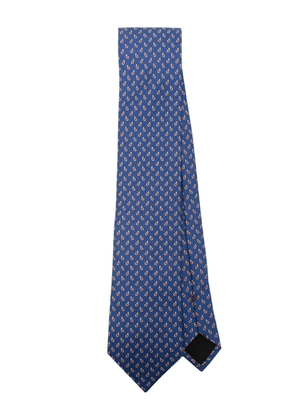 Zegna paisley-print silk tie - Blue