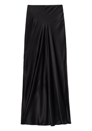 FRAME Column high-waisted silk skirt - Black