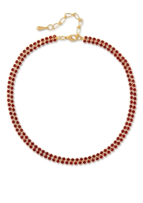 Susan Caplan Vintage 1980s faux ruby necklace - Gold