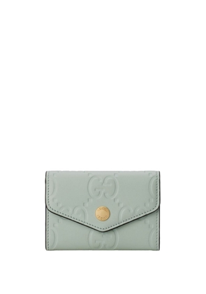 Gucci GG monogram-debossed card wallet - Green