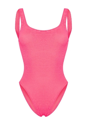 Hunza G square-neck shirred swimsuit - Pink