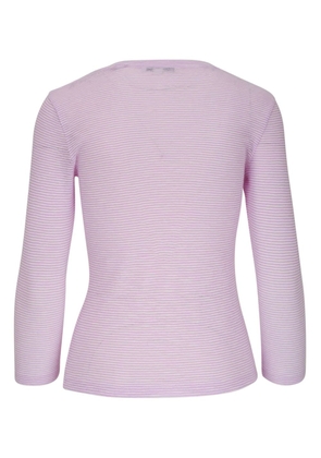 Vince stripe-pattern long-sleeved T-shirt - Purple