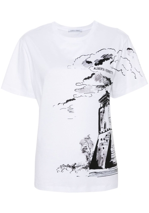 Alberta Ferretti castle-print T-shirt - White