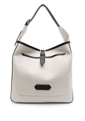 TOM FORD logo-patch canvas tote bag - Neutrals